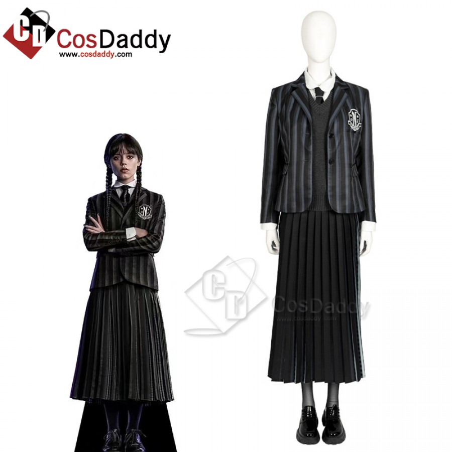 The Addams Family Wednesday Addams Cosplay Costume Nevermore